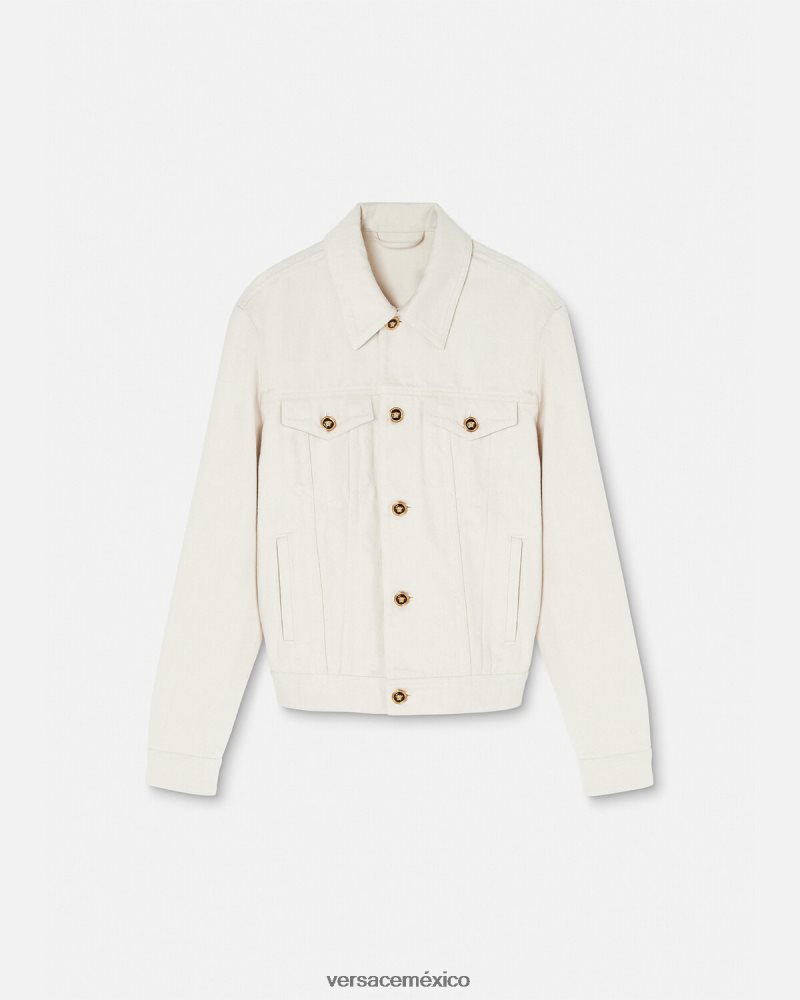 Versace chamarra vaquera con Medusa Biggie blanco ropa hombres 84626J1222