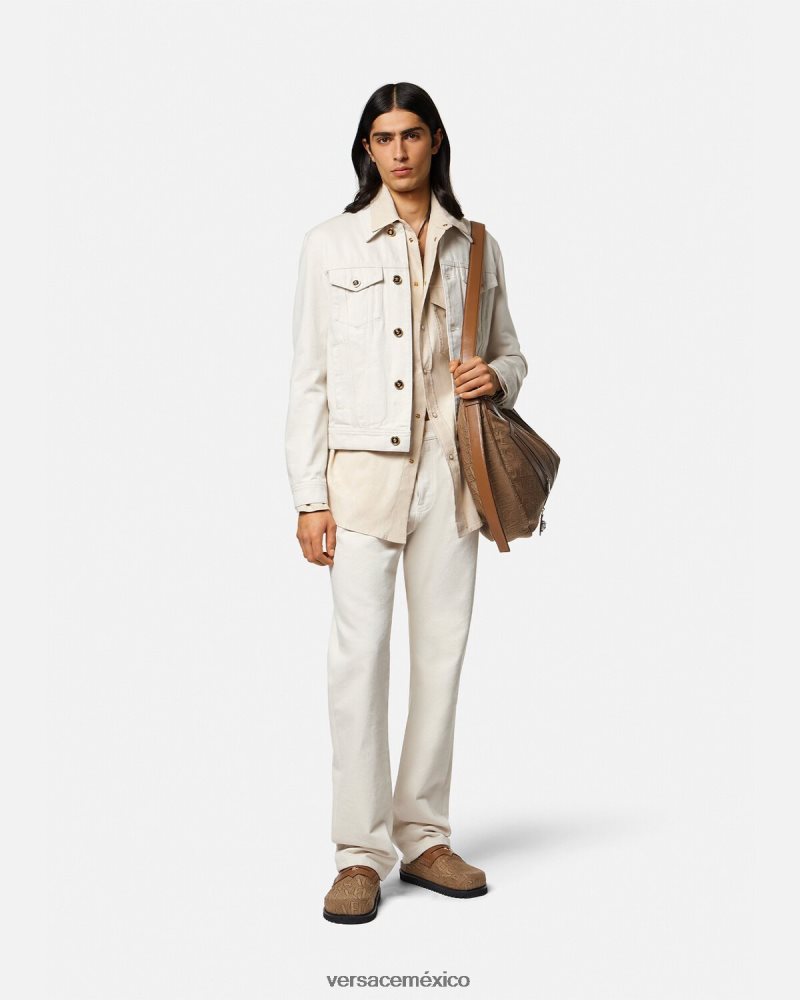 Versace chamarra vaquera con Medusa Biggie blanco ropa hombres 84626J1222