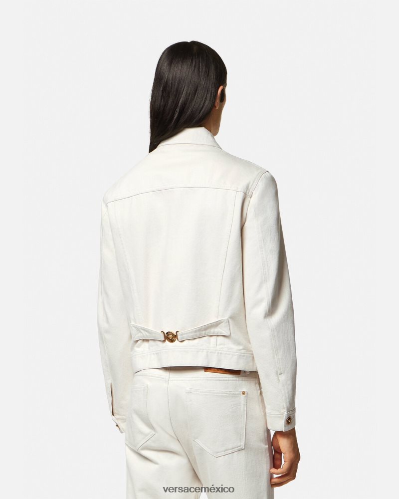 Versace chamarra vaquera con Medusa Biggie blanco ropa hombres 84626J1222