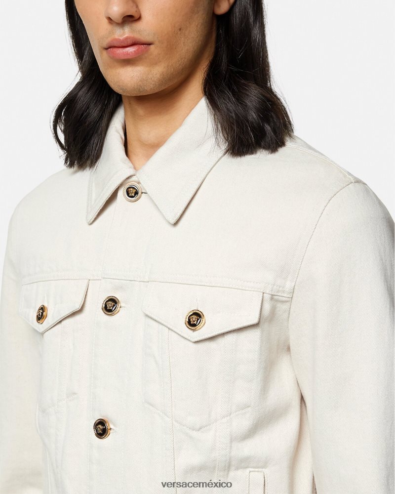 Versace chamarra vaquera con Medusa Biggie blanco ropa hombres 84626J1222