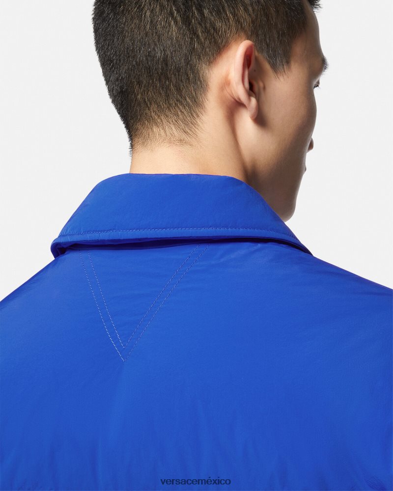 Versace chaqueta acolchada con medusa azul ropa hombres 84626J1253