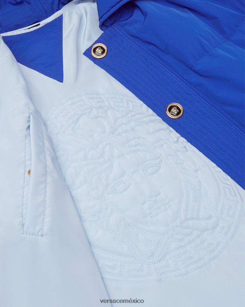 Versace chaqueta acolchada con medusa azul ropa hombres 84626J1253