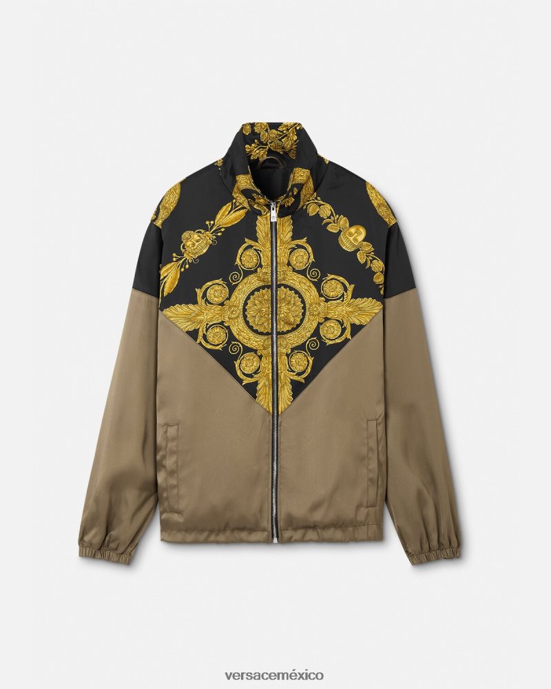 Versace chaqueta blusón barroco maschera imprimir ropa hombres 84626J1236