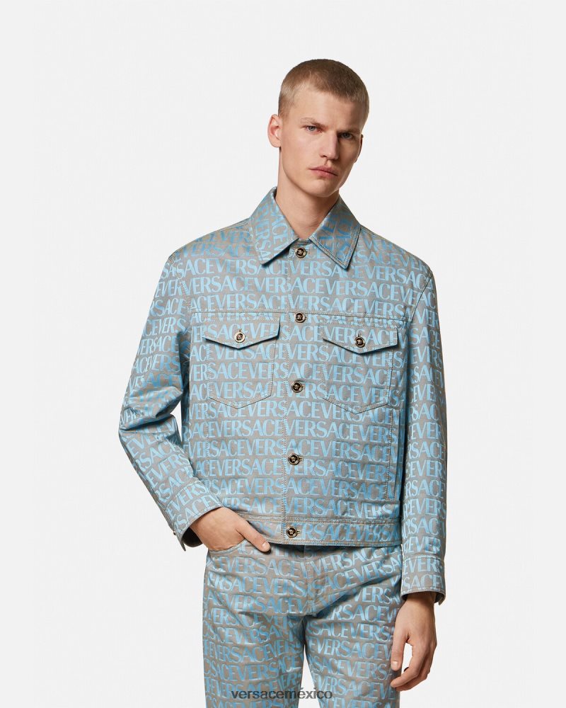 Versace chaqueta integral imprimir ropa hombres 84626J1219