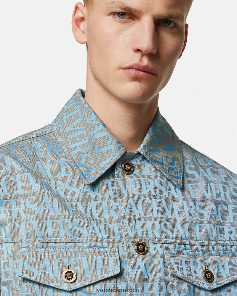 Versace chaqueta integral imprimir ropa hombres 84626J1219