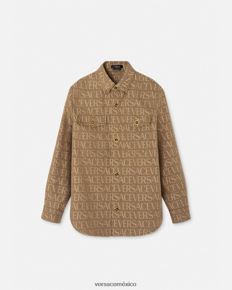 Versace sobrecamisa integral imprimir ropa hombres 84626J1217