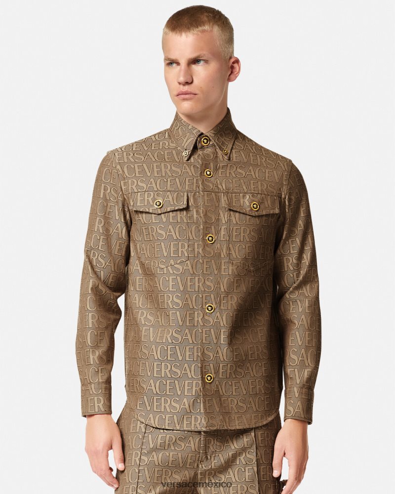 Versace sobrecamisa integral imprimir ropa hombres 84626J1217