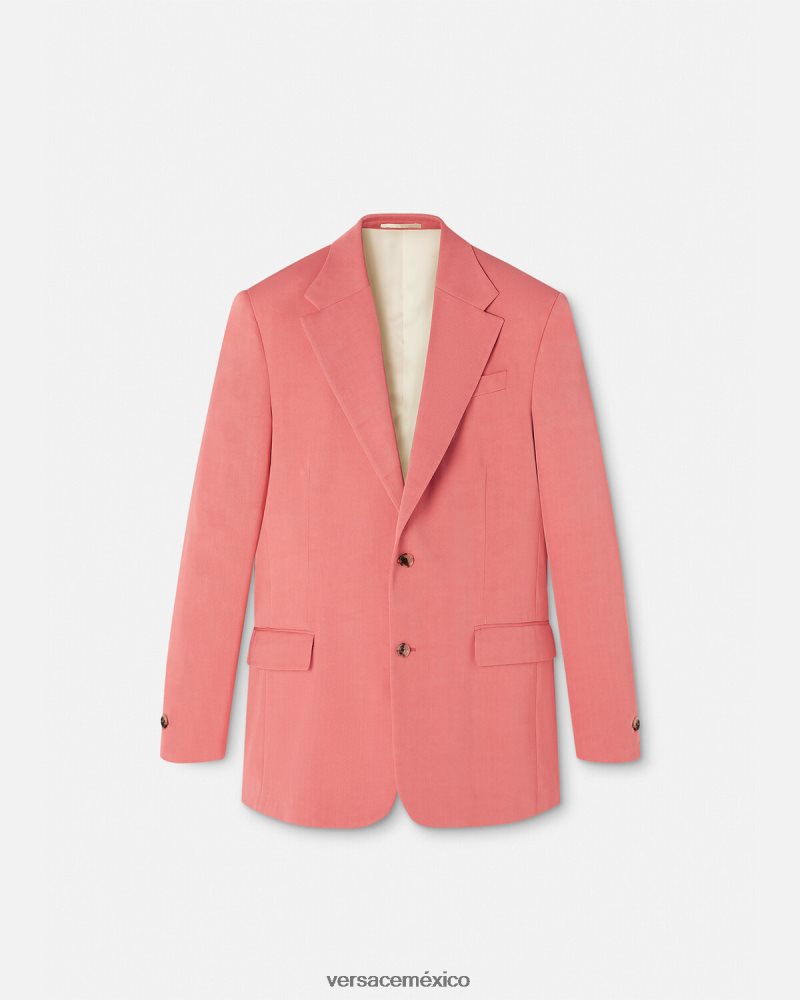 Versace blazer con botonadura sencilla rosa ropa hombres 84626J1272