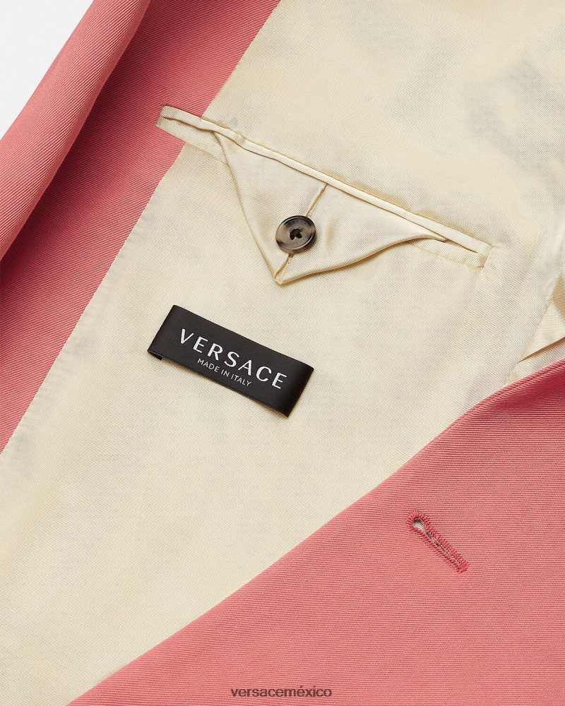 Versace blazer con botonadura sencilla rosa ropa hombres 84626J1272