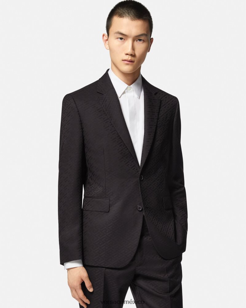 Versace blazer de sastre la greca negro ropa hombres 84626J1264