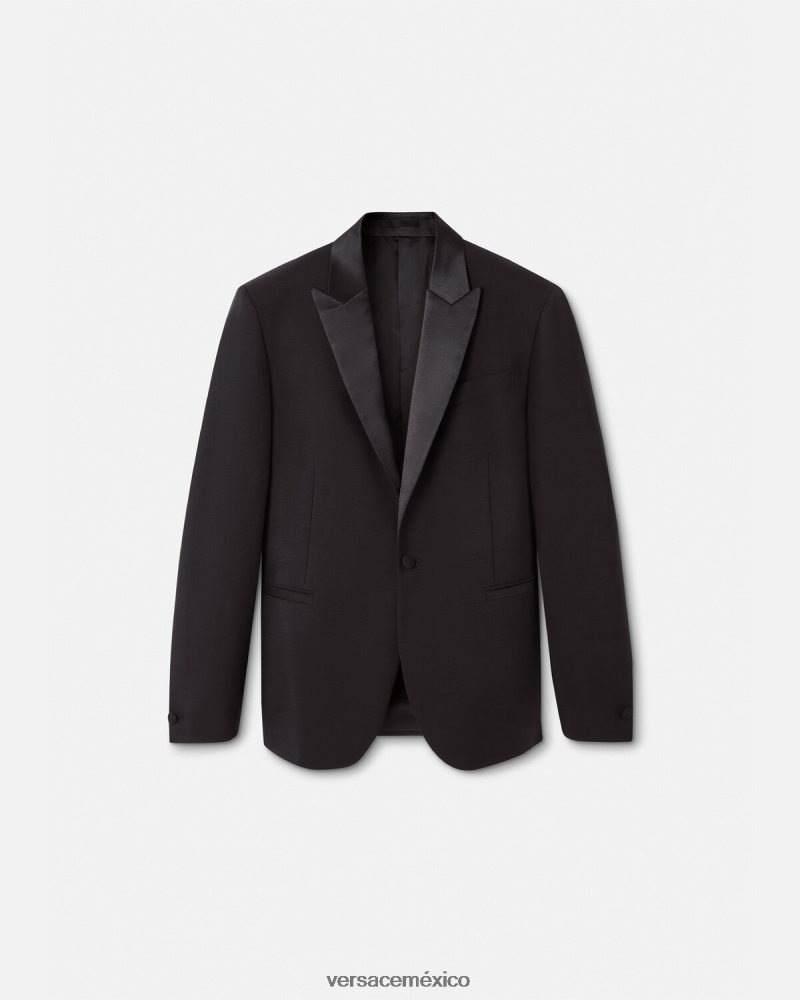 Versace chaqueta formal de lana negro ropa hombres 84626J1260