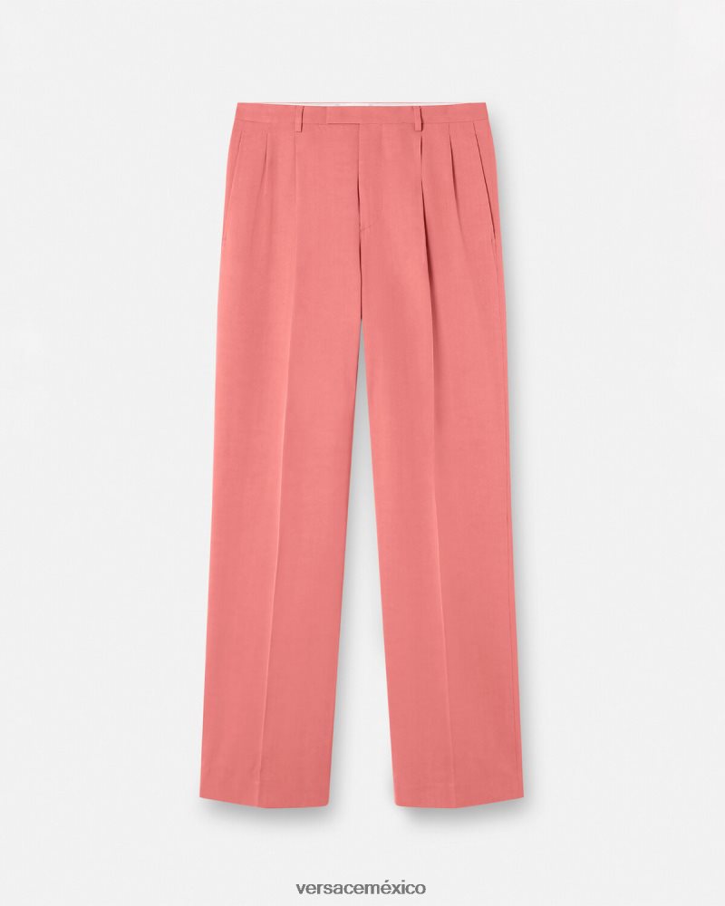 Versace pantalones formales de pierna ancha rosa ropa hombres 84626J1274