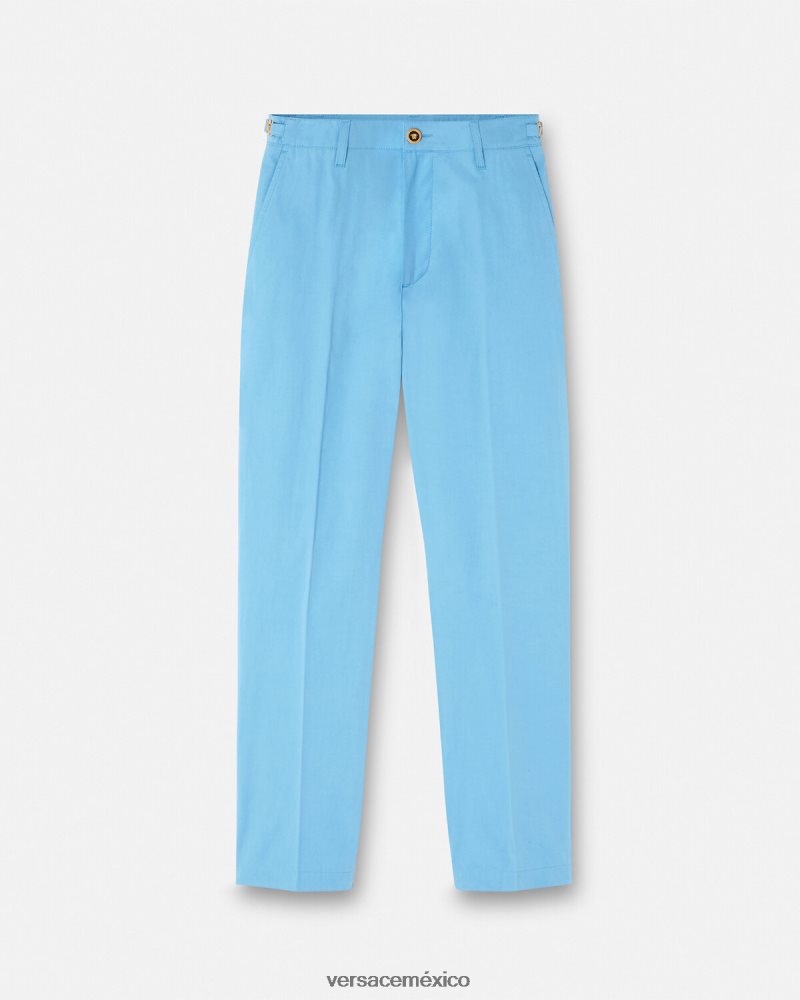 Versace pantalones grandes de medusa azul claro ropa hombres 84626J1267