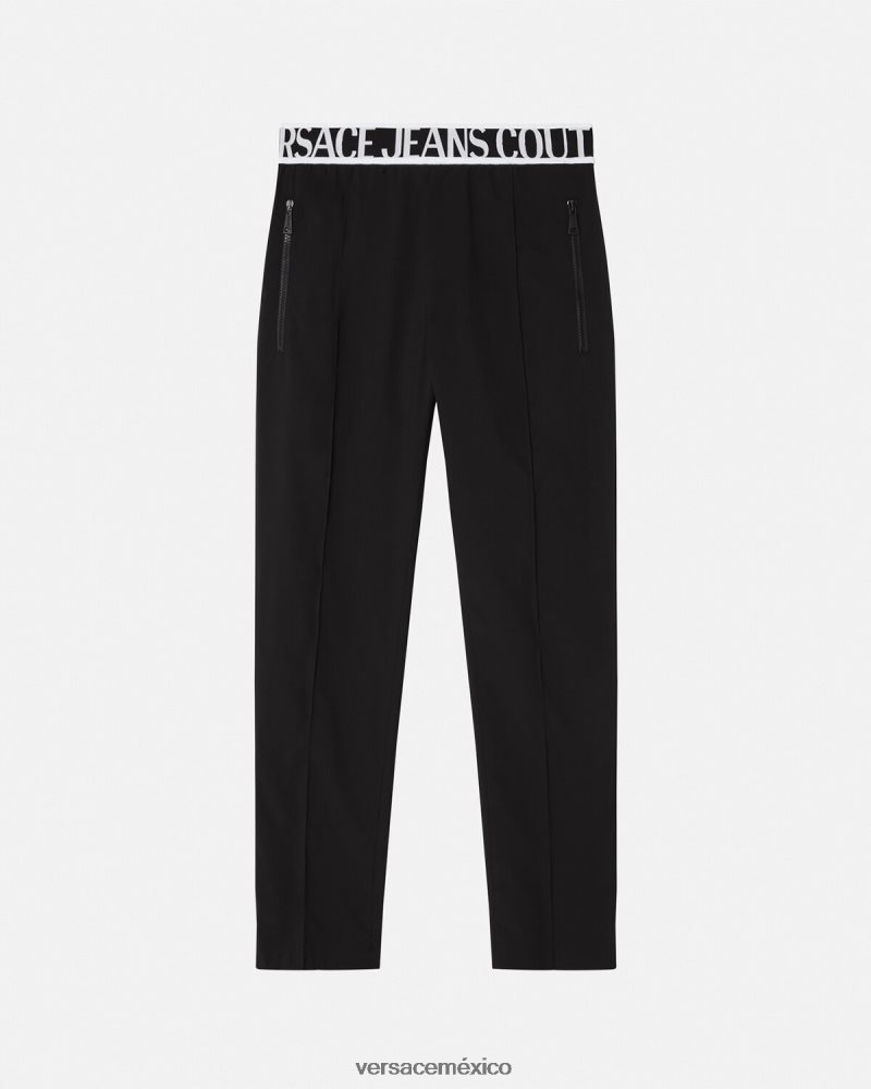 Versace pantalones con logo negro ropa hombres 84626J2438