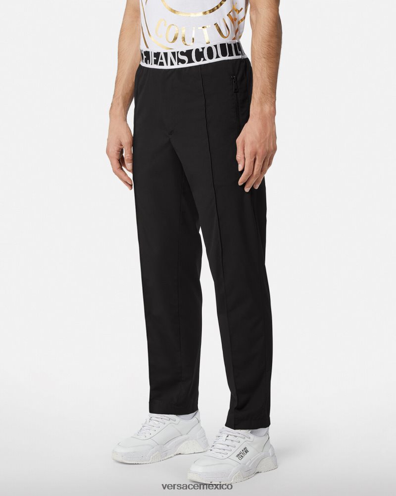 Versace pantalones con logo negro ropa hombres 84626J2438