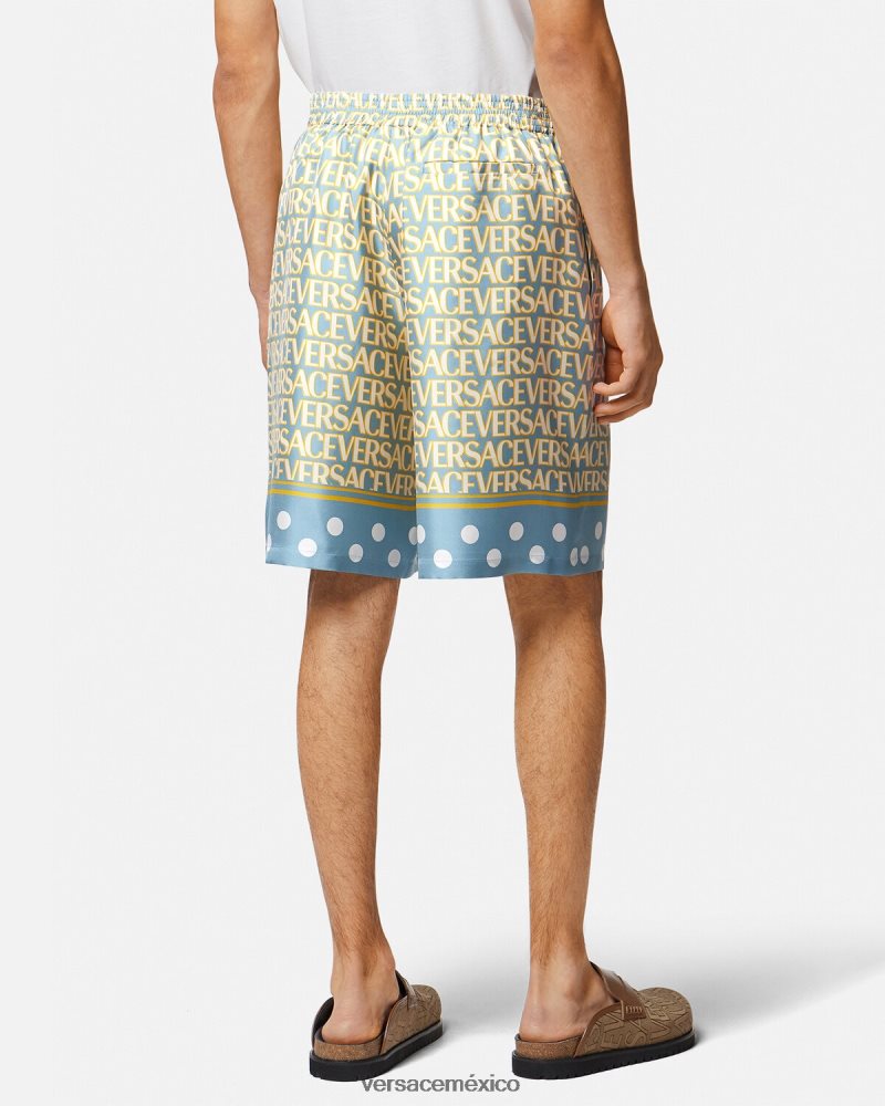 Versace pantalones cortos de seda imprimir ropa hombres 84626J1438