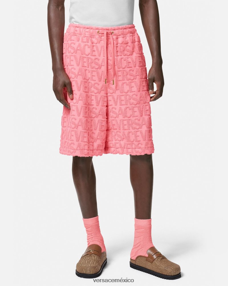 Versace pantalones cortos de toalla rosa ropa hombres 84626J1430