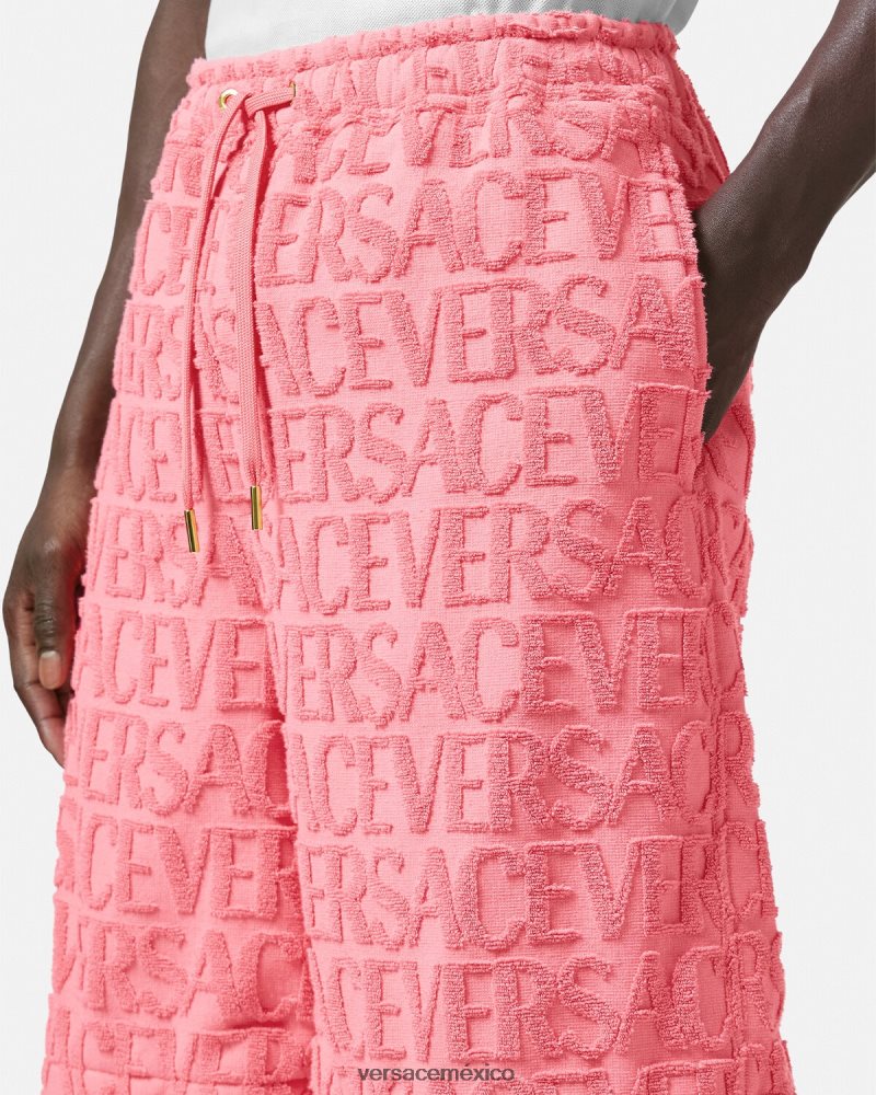 Versace pantalones cortos de toalla rosa ropa hombres 84626J1430