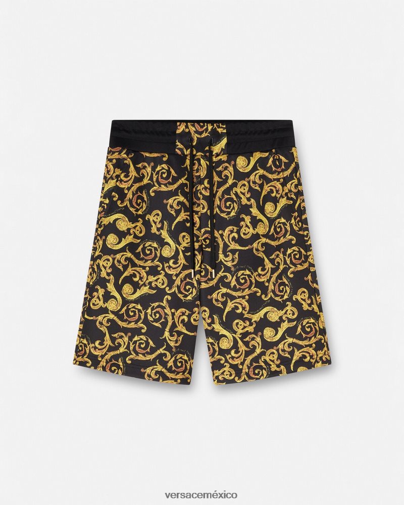 Versace pantalones cortos deportivos de alta costura oro negro ropa hombres 84626J2382
