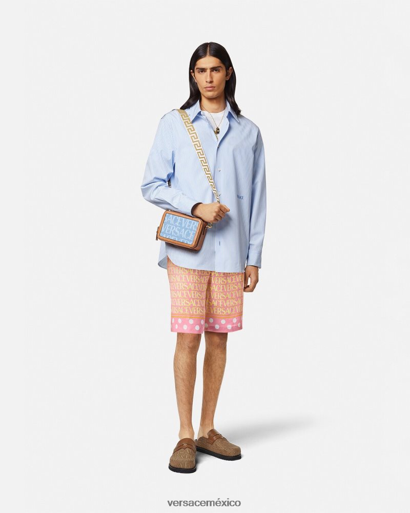 Versace pantalones cortos en mezcla de algodón imprimir ropa hombres 84626J1440