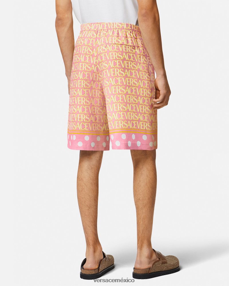 Versace pantalones cortos en mezcla de algodón imprimir ropa hombres 84626J1440