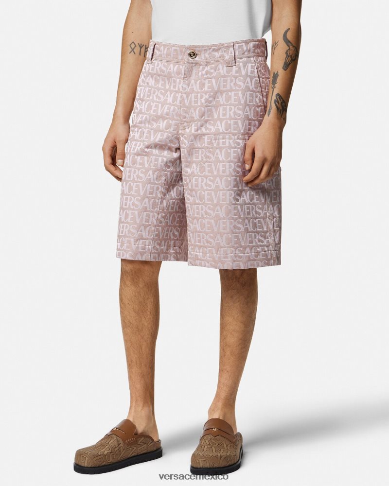 Versace pantalones cortos rosa y estampado ropa hombres 84626J1434