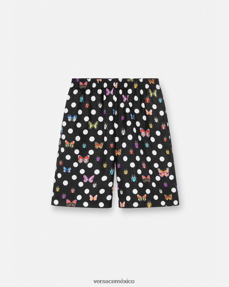Versace shorts de seda mariposas un color ropa hombres 84626J1432