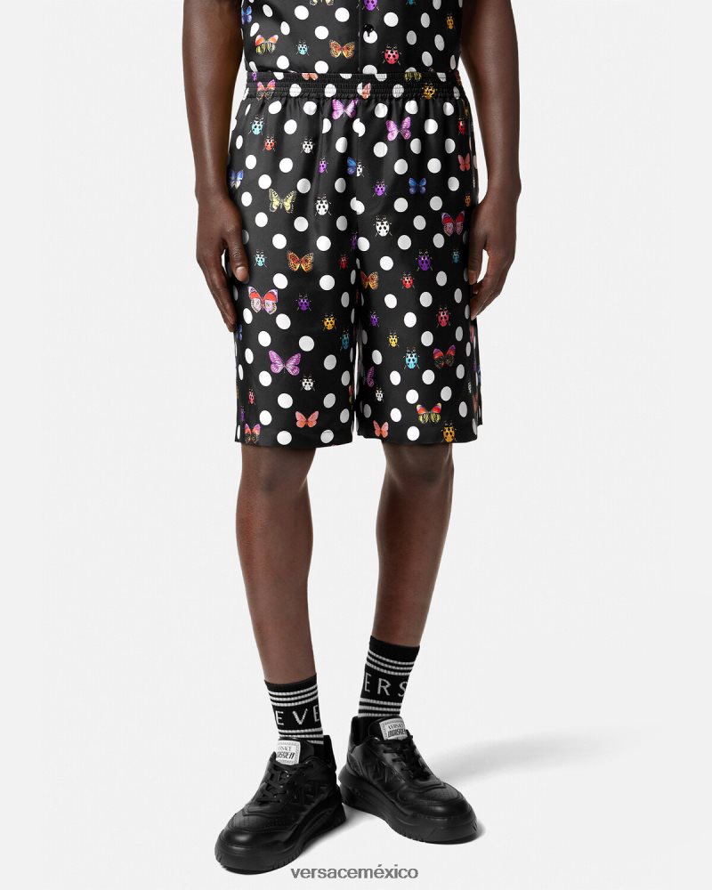 Versace shorts de seda mariposas un color ropa hombres 84626J1432