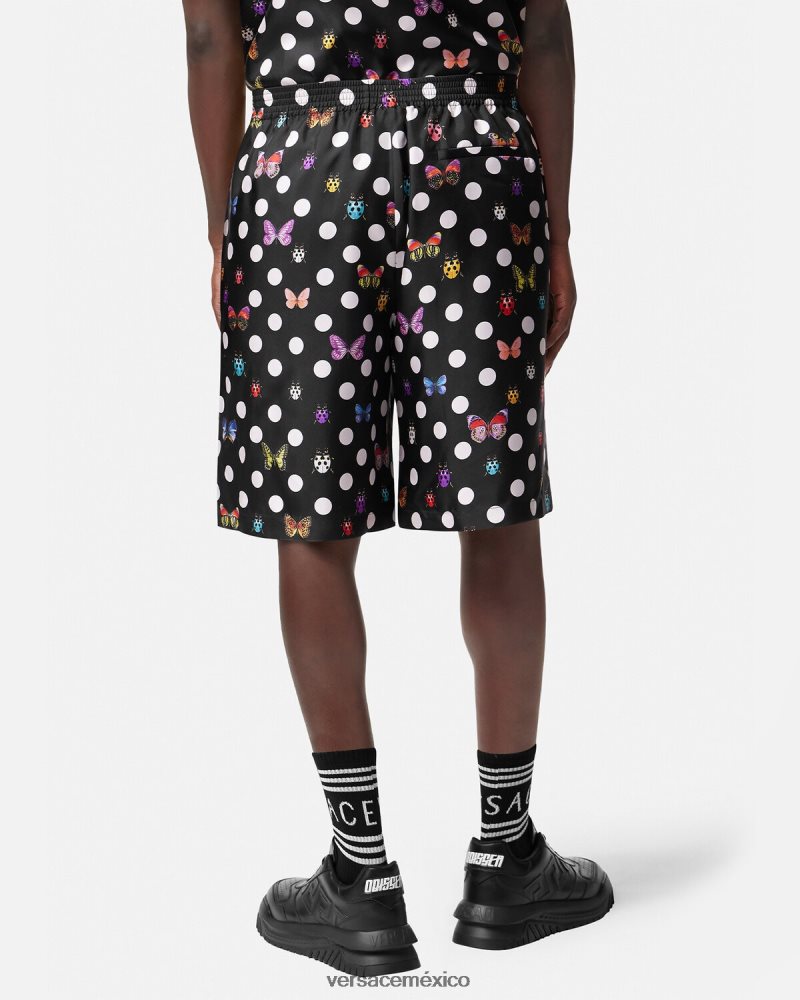 Versace shorts de seda mariposas un color ropa hombres 84626J1432