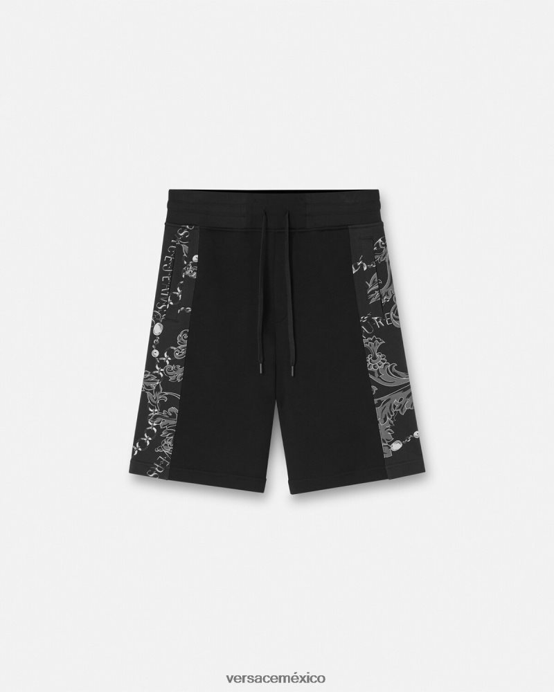 Versace shorts deportivos con cadena de alta costura negro ropa hombres 84626J2441