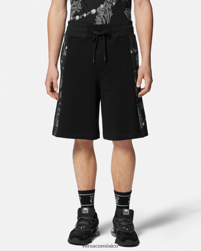 Versace shorts deportivos con cadena de alta costura negro ropa hombres 84626J2441
