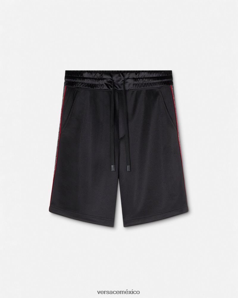 Versace shorts deportivos con logo negro ropa hombres 84626J2432