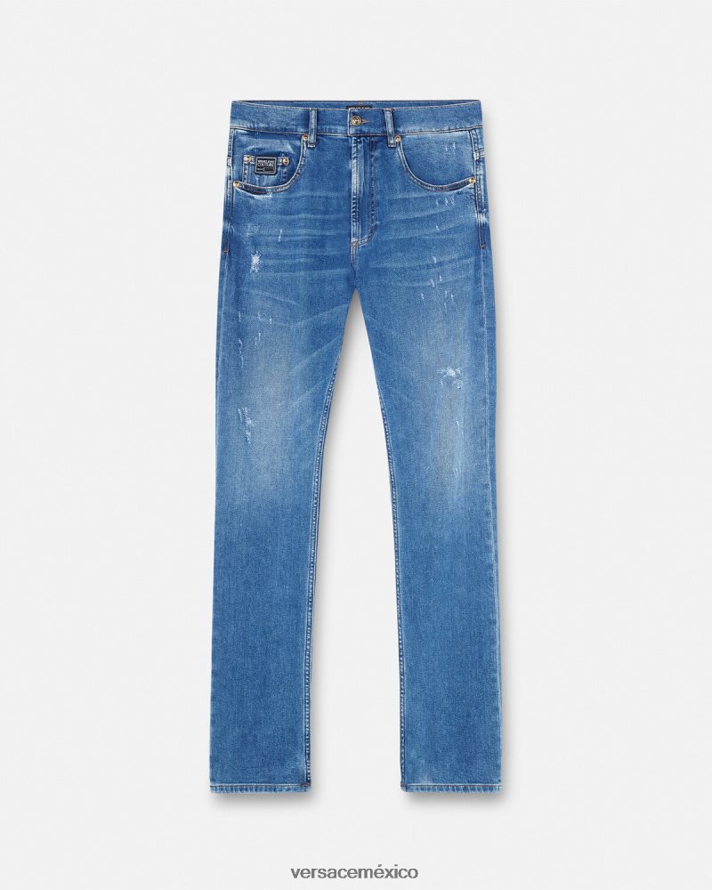 Versace vaqueros ajustados azul ropa hombres 84626J2419