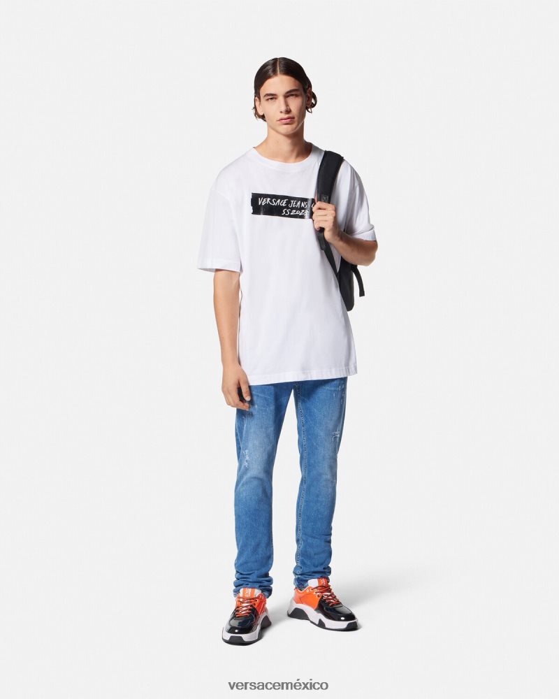 Versace vaqueros ajustados azul ropa hombres 84626J2419