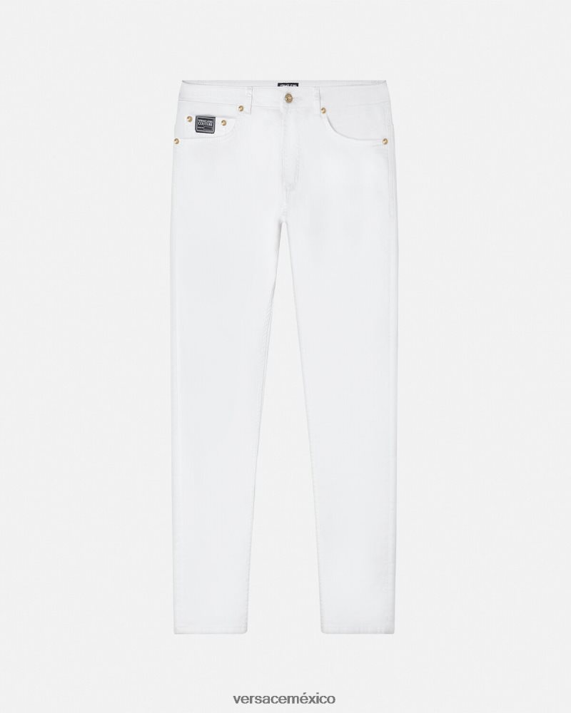 Versace vaqueros con logo blanco ropa hombres 84626J2440