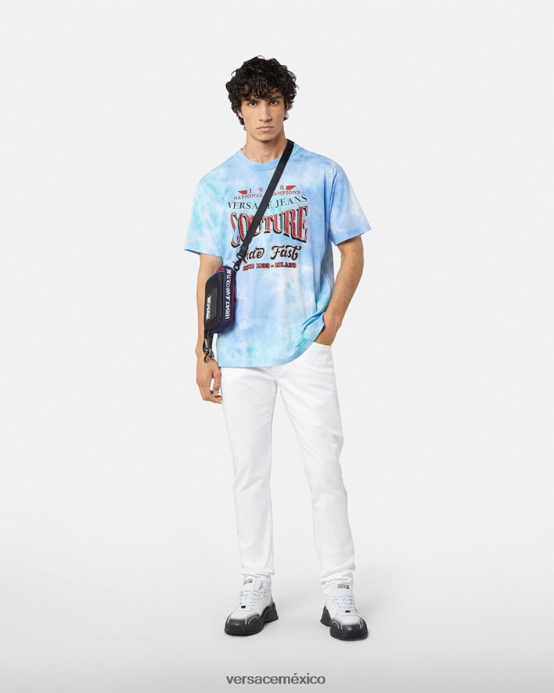 Versace vaqueros con logo blanco ropa hombres 84626J2440