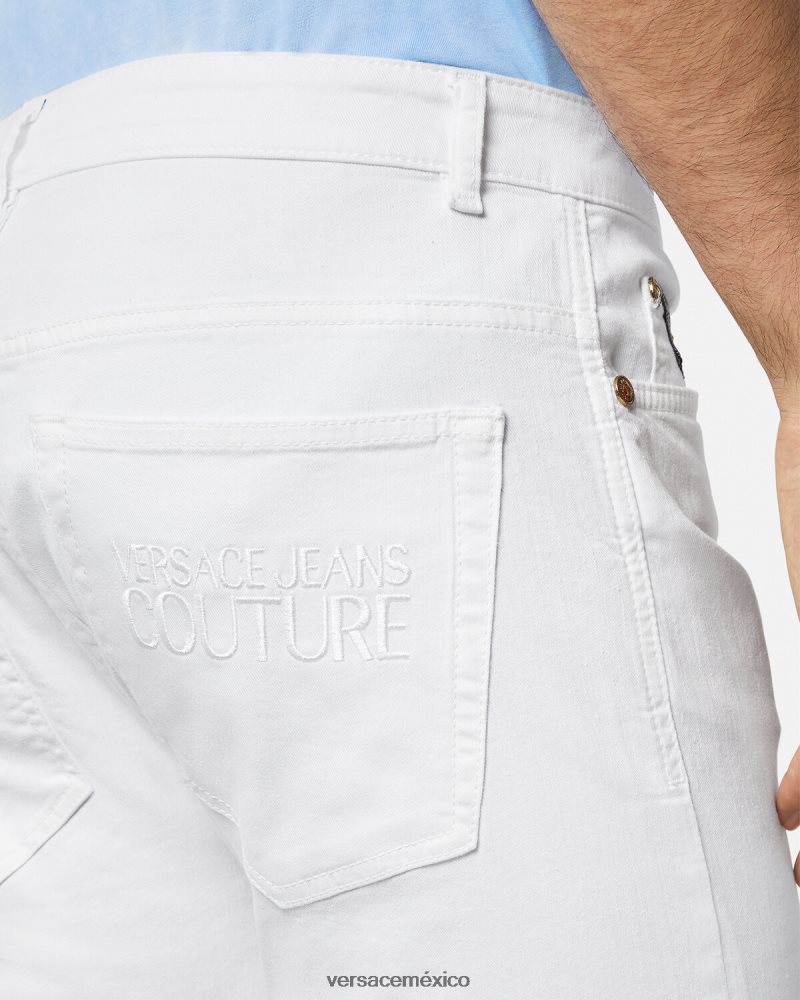 Versace vaqueros con logo blanco ropa hombres 84626J2440