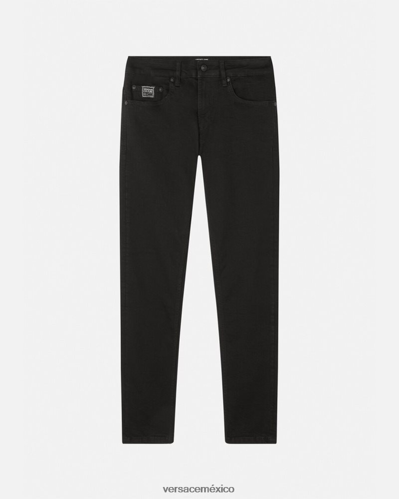 Versace vaqueros con logo negro ropa hombres 84626J2439