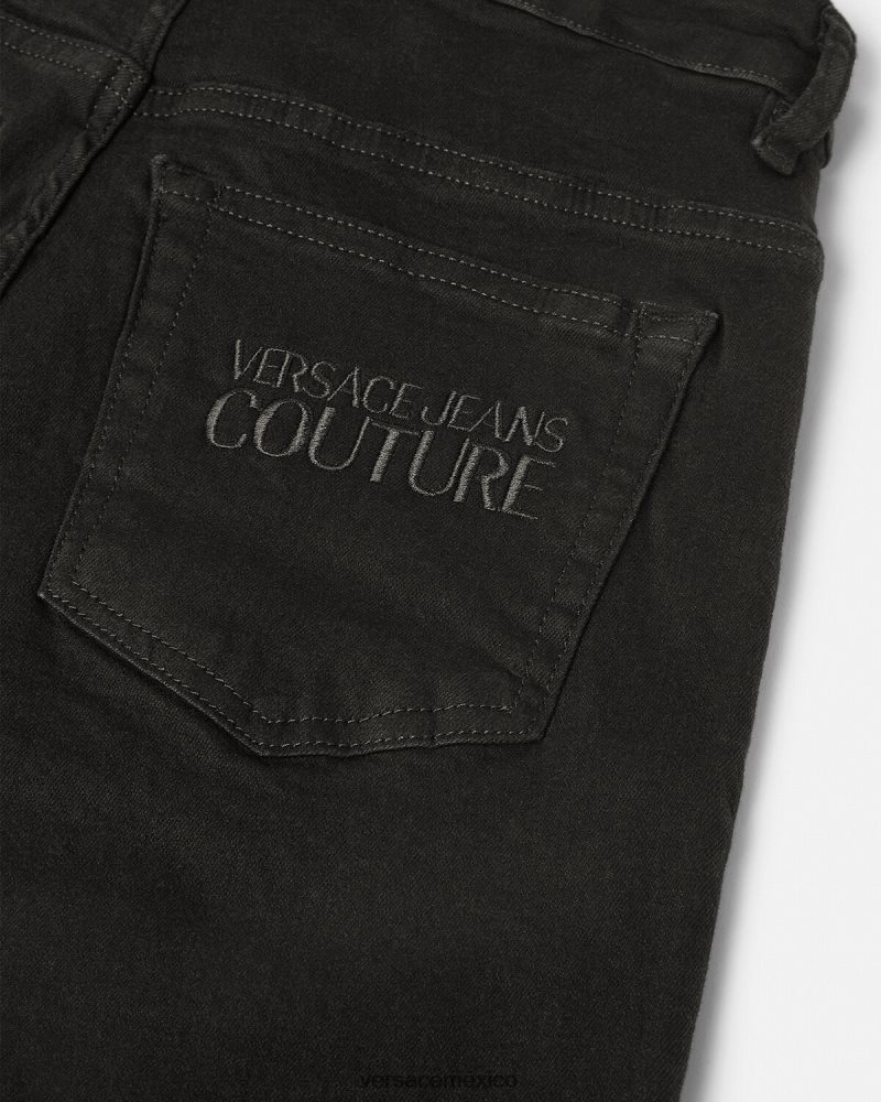 Versace vaqueros con logo negro ropa hombres 84626J2439
