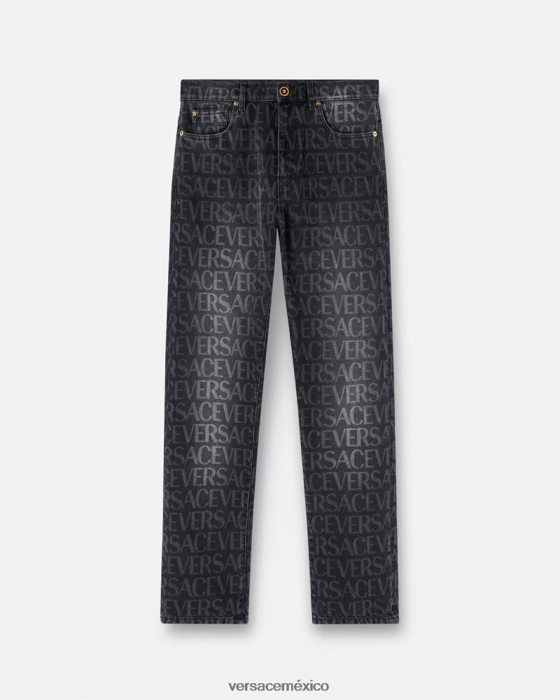 Versace vaqueros por toda la prenda negro y estampado ropa hombres 84626J1446
