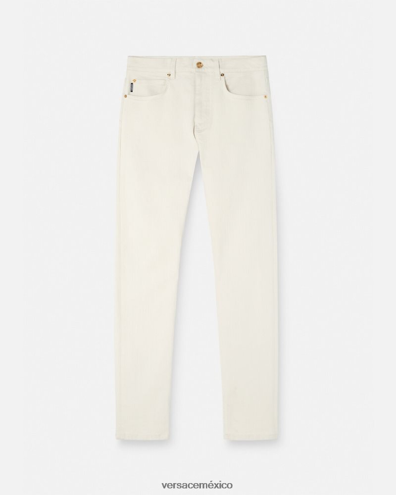 Versace vaqueros slim con medusa blanco ropa hombres 84626J1451