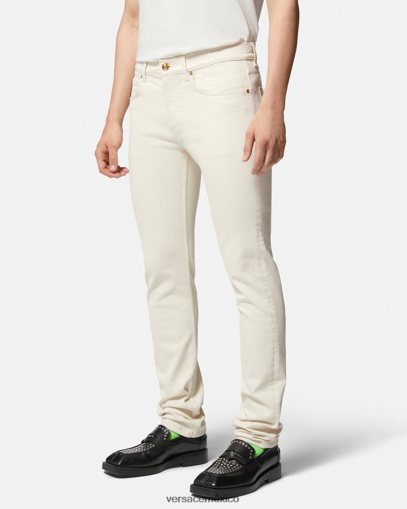 Versace vaqueros slim con medusa blanco ropa hombres 84626J1451