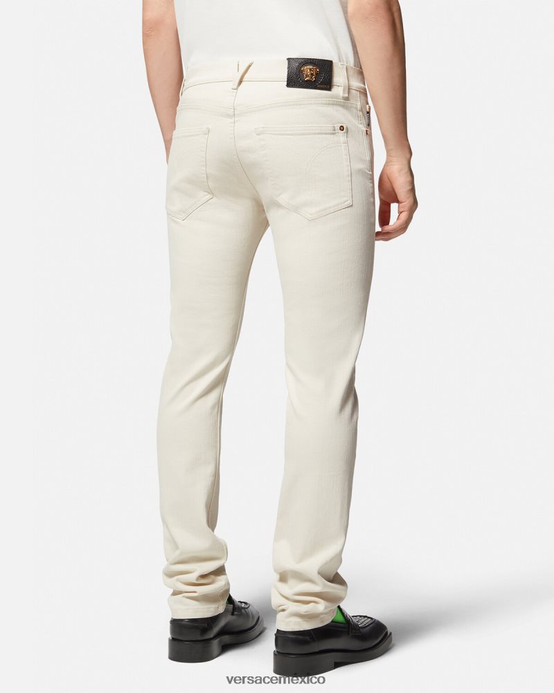 Versace vaqueros slim con medusa blanco ropa hombres 84626J1451