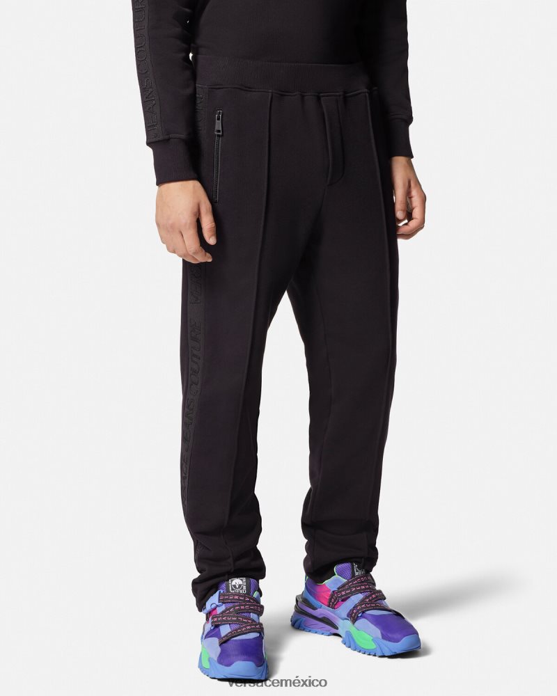 Versace pantalones deportivos con logo negro ropa hombres 84626J2433