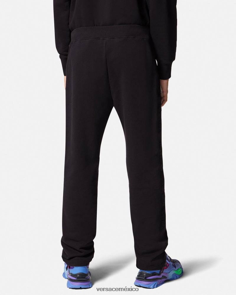 Versace pantalones deportivos con logo negro ropa hombres 84626J2433