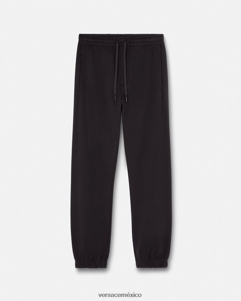 Versace pantalones deportivos con logo y rosas negro ropa hombres 84626J2381
