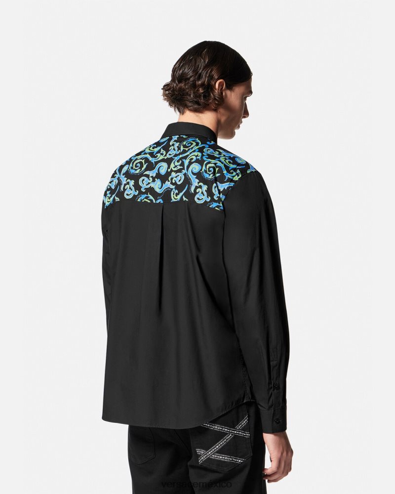 Versace boceto de camisa de alta costura blanco negro ropa hombres 84626J2375