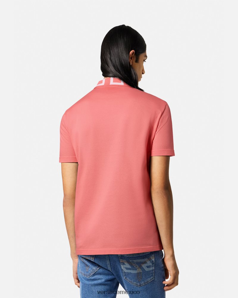 Versace polo con medusa greca rosa ropa hombres 84626J1357