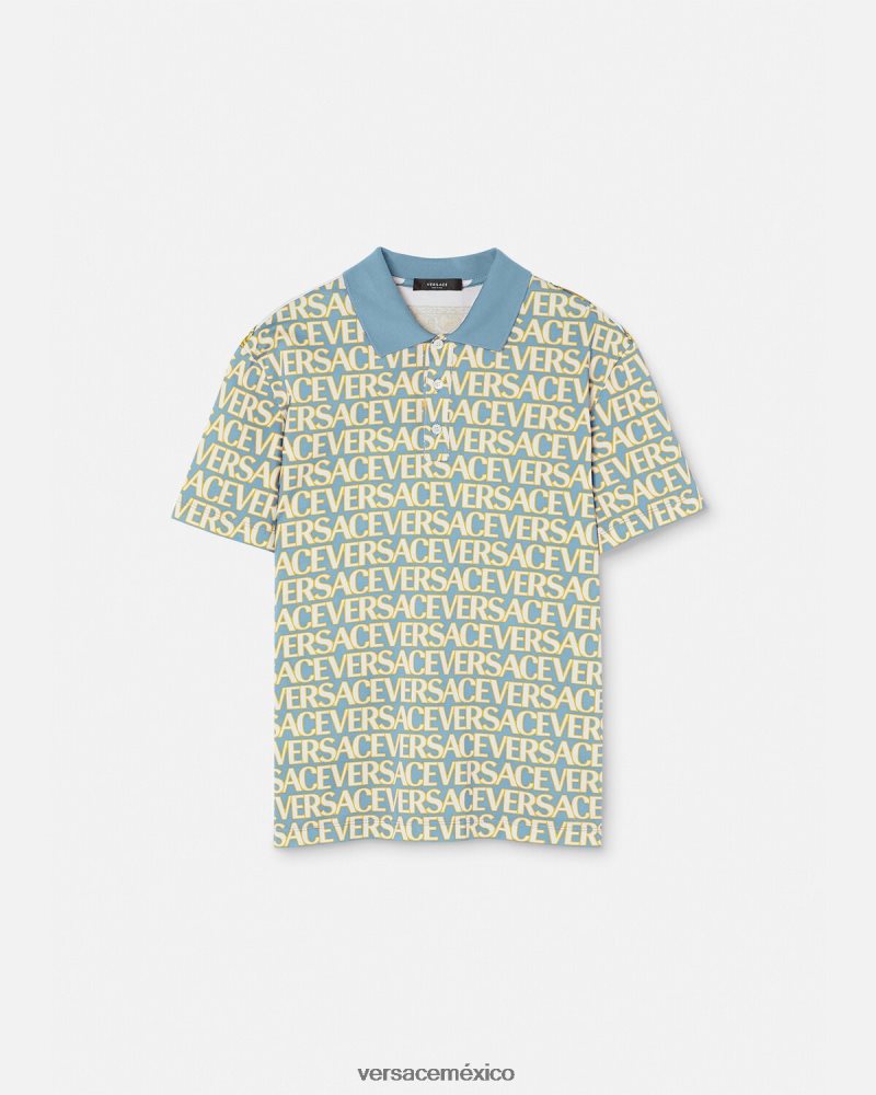 Versace polo de manga corta en toda la prenda imprimir ropa hombres 84626J1355