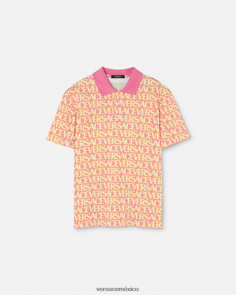 Versace polo de manga corta en toda la prenda imprimir ropa hombres 84626J1356